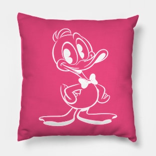 Cool White 1930s Cartoon Duck Pillow