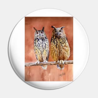 Eagle Owls Pin