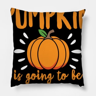 Funny Little Pumpkin Pregnancy Announcement Halloween Gift Pillow