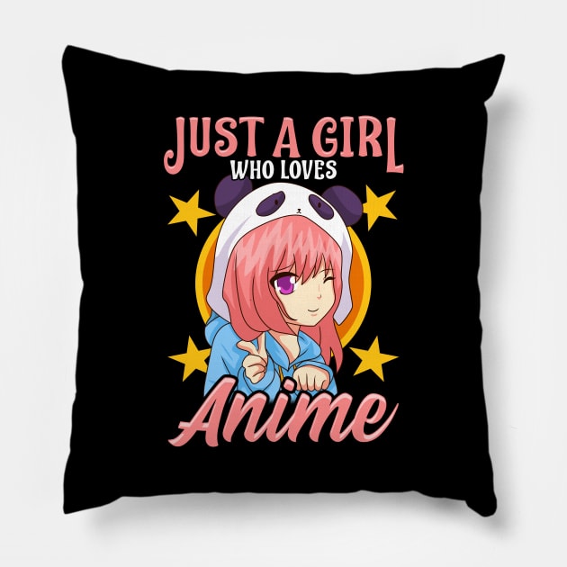 Cute & Funny Just A Girl Who Loves Anime Pillow by theperfectpresents