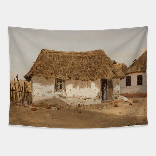 Colombia, Barranquilla, Two Houses by Frederic Edwin Church Tapestry by Classic Art Stall