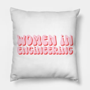 Pink Groovy Women in Engineering Pillow