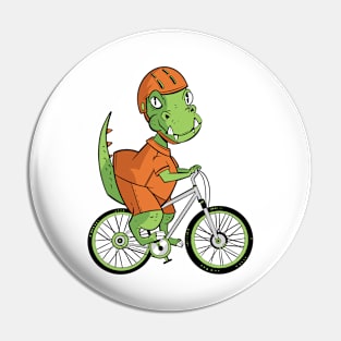 T-rex Dinosaur Riding a Bicycle Pin