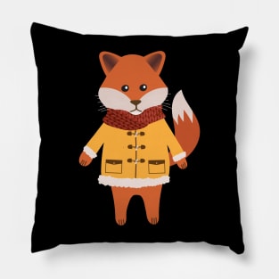 Woodland fox in a winter coat Pillow