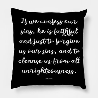 1 John 1:9 Bible Verse KJV Text Pillow