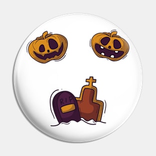 Spooky Halloween, Crazy Pumpkin and RIP Pin