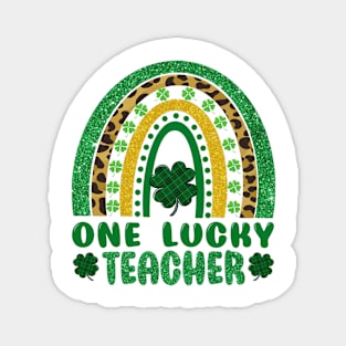 One Lucky Teacher Rainbow St Patricks Day Magnet