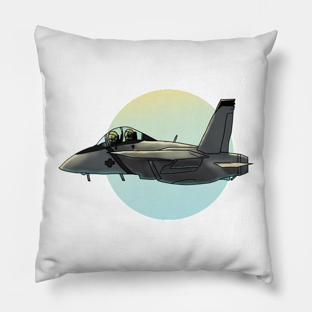 F-18 Super Hornet Pillow by Greboge Wear