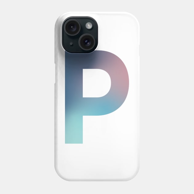 Gradient Letter P Initial Alphabet Phone Case by murialbezanson