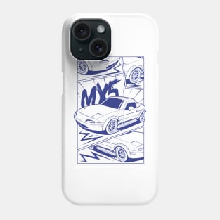 Blue print mx5 manga style Phone Case