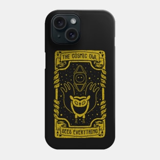 adventure time, the cosmic owl from adventure time in an awesome tarot card design Phone Case