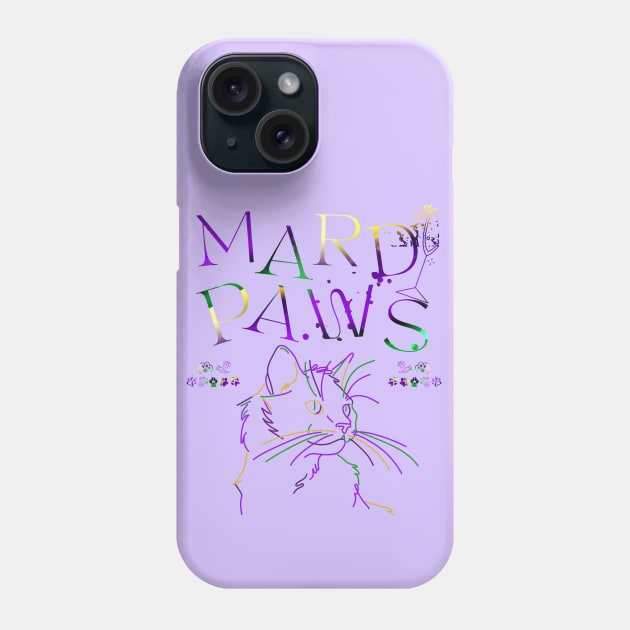 party cat mardi gras paws Phone Case by Manifest 369