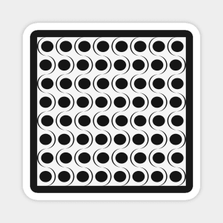 Black and white abstract op art pattern Magnet