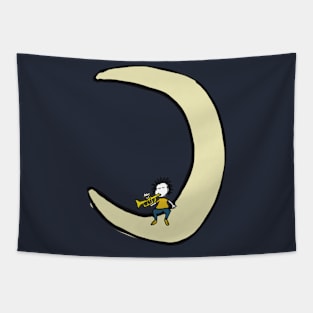 Trumpet and moon Tapestry