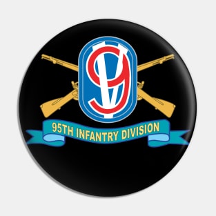 T-Shirt - Army - 95th Infantry Division w Br - SSI - Ribbon X 300 Pin