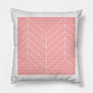 Salmon pink lines triangles pattern Geometric design Pillow