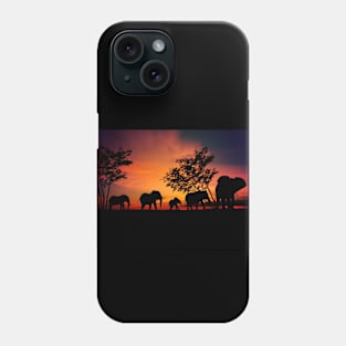 Elephants on the Savanna Phone Case