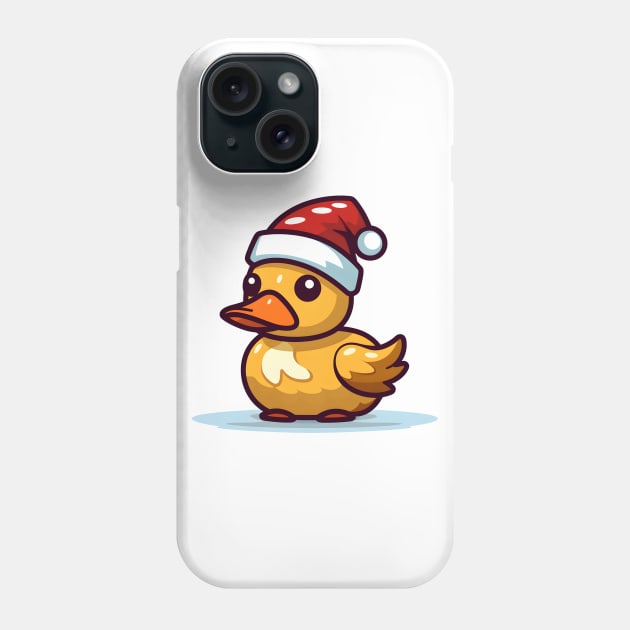 Christmas Duck in Santa hat Phone Case by beangeerie