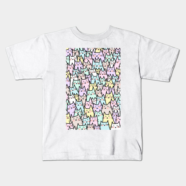 Cat Party Pastel Cats Kids T Shirt Teepublic