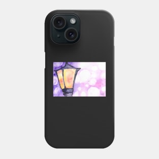 Watercolor lamp Post Street Light Bokeh Phone Case