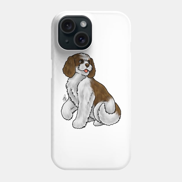 Dog - Cockapoo - Brown and White Phone Case by Jen's Dogs Custom Gifts and Designs