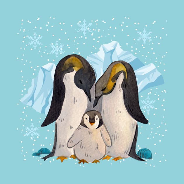 cute family of penguins by BZART