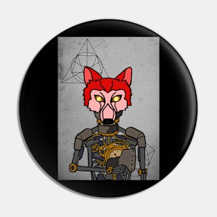 Unique White Fang Digital Collectible - Character with RobotMask, AnimalEye Color, and GlassSkin on TeePublic Pin