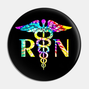 Lovely Rn Registered Nurse Tie Dye T-Shirt Pin