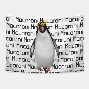 Macaroni Penguin Labeled Tapestry