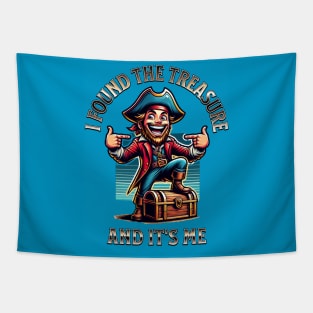 Funny Pirate Treasure Parody Tapestry