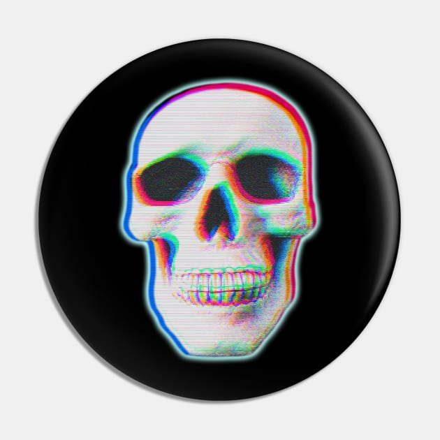Glitch Skull Pin by DyrkWyst
