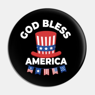 God Bless America For Patriotic Independence day 4th of July Pin