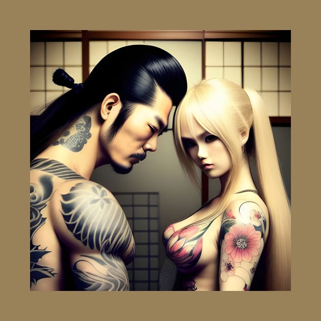 Tattoo Japanese couple by animegirlnft