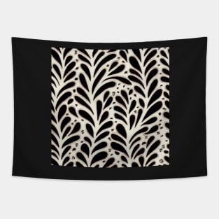 Black and White Ivory Vintage Floral Cottagecore Romantic Flower Peony Rose Leaf Design Tapestry