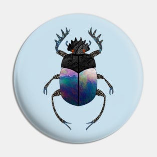 Oil Slick Scarab Beetle Pin