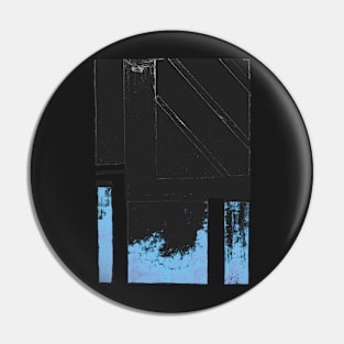 Abstract Blue and Black Cityscape Pin