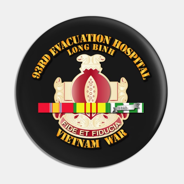 93rd Evacuation Hospital - Vietnam War w SVC Ribbons Pin by twix123844