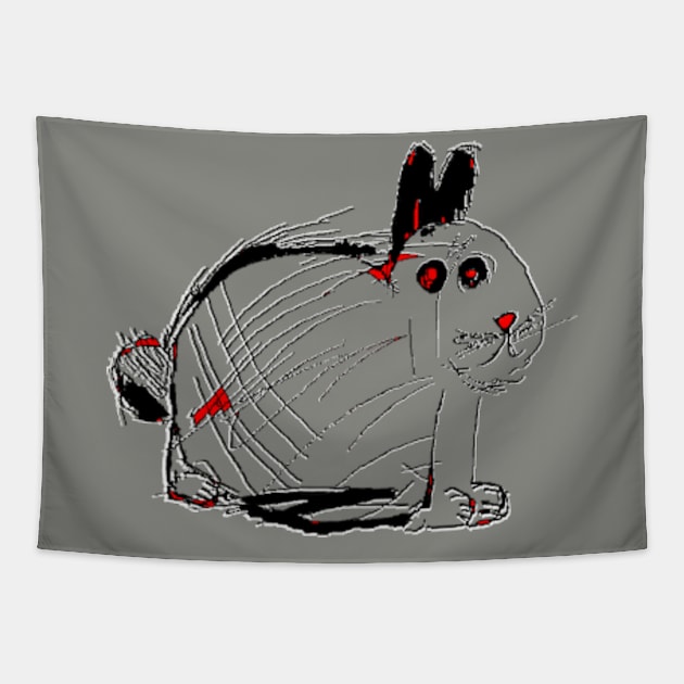 rabbit bunny childrens drawing Tapestry by 4rpixs