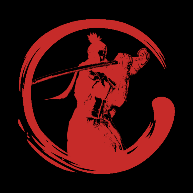 Sekiro Shadows Die Twice Enso Silhouette Red by StebopDesigns