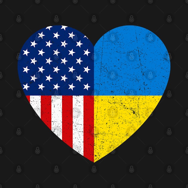 Vintage Ukraine Ukrainian Flag Heart Support Ukraine by snnt