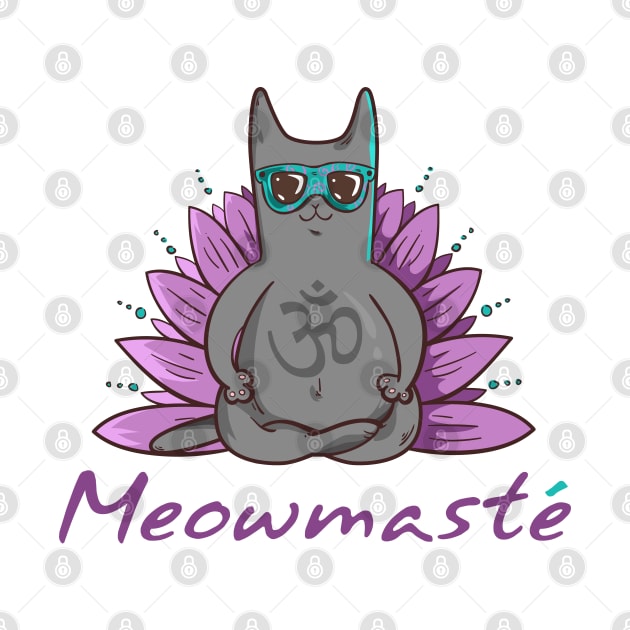 Meowmaste Cat Meditate by Moon Phase Design