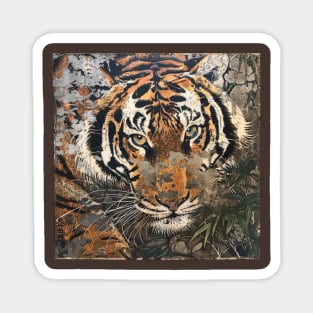 TIGER VINTAGE WOODBLOCK PRINT Magnet