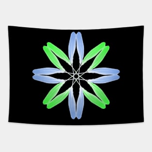 Feather Flower light blue and green Tapestry