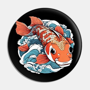 Japanese Koi Fish Design Asian Aesthetic Lover Carp Pin