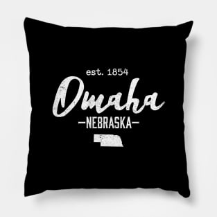 Omaha Nebraska Midwest City State Vintage Pillow