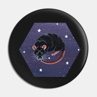 Black Rat with Stars Pin