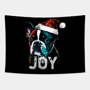 Christmas Bulldog Joy Tapestry