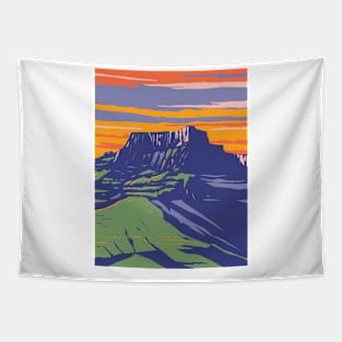 Drakensberg or Dragon Mountains in South Africa and Lesotho WPA Art Deco Poster Tapestry