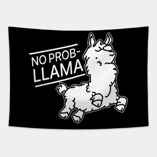 No Problem Llama on Dark Colors Tapestry