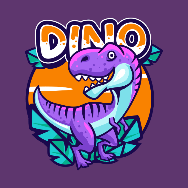 Cute Purple Dino by Harrisaputra